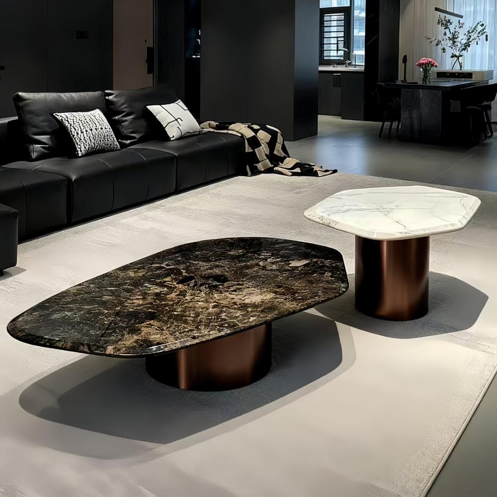 Marble-Style Coffee Table